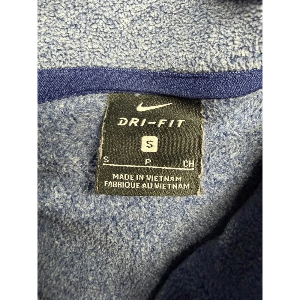 Nike Dri-FIT Cowl Neck Fleece Pullover Side Zip Top Heather Blue Womens Small